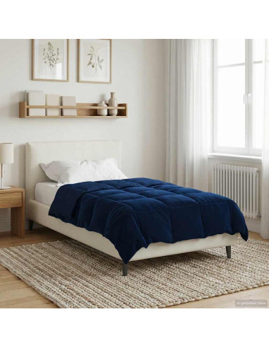 Duvet Invernale Trapuntato Blu Scuro 140 x 220 cm Microfibra