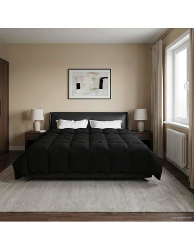Duvet Estivo Trapuntato Nero 220 x 260 cm Microfibra