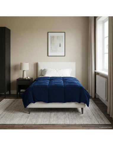 Piumone Completo Annuale Blu Scuro 135 x 200 cm Microfibra