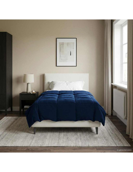 Piumone Completo Annuale Blu Scuro 135 x 200 cm Microfibra