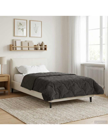 Duvet Estivo Antracite 155 x 200 cm Microfibra e Fleece Teddy
