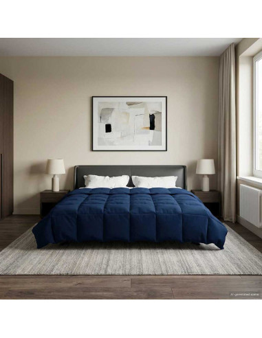 Duvet Estivo Trapuntato Blu Scuro 200 x 240 cm Microfibra
