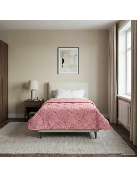 Duvet Estivo Rosa 140 x 220 cm Microfibra e Fleece Teddy
