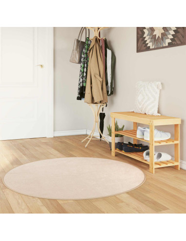 Tappeto Stampa Crema Ø 120 cm Poliestere e PVC