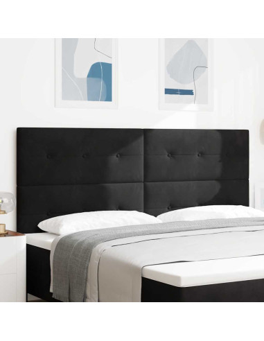 Testiera LED con luci a strisce a LED Nero 200 cm Poliestere