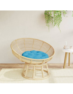 Cuscino Rotondo Blu Chiaro Ø 60x11 cm in Tessuto Oxford