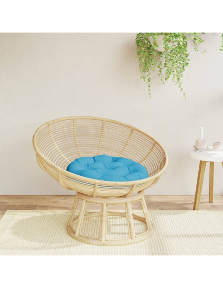 Cuscino Rotondo Blu Chiaro Ø 60x11 cm in Tessuto Oxford