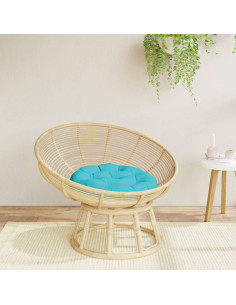 Cuscino Rotondo Turchese Ø 60x11 cm in Tessuto Oxford