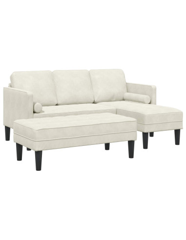 Set di divani con cuscino 2 pcs Crema Poliestere