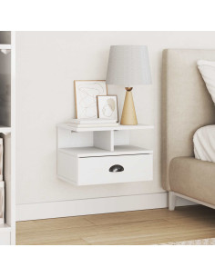 Armadio da Notte Bianco 40 x 31 x 27 cm Legno di Pino Massello
