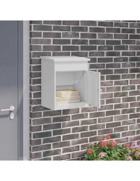 Cassetta per pacchi con porta Bianco 47.5 x 38 x 59 cm Acciaio