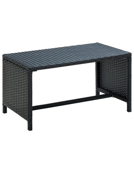 Tavolino da Salotto Nero 70x40x38 cm in Polyrattan