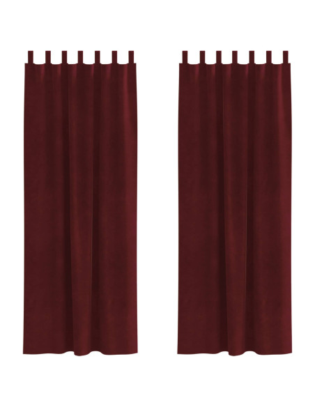 Tende oscuranti 2 pcs Rosso Vino 140 x 225 cm Velluto