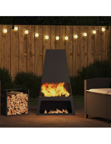 Focolare Nero 60 x 35 x 100 cm Acciaio