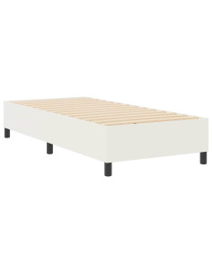 Struttura letto piattaforma Crema 90 x 190 cm Tessuto 2