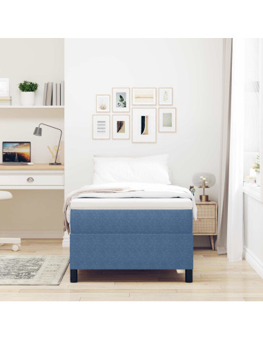Struttura letto piattaforma Blu 100 x 200 cm Tessuto