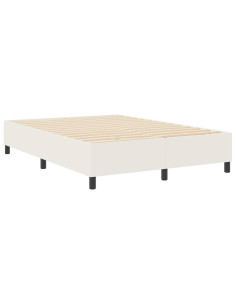 Struttura letto piattaforma Crema 160 x 200 cm Tessuto 2