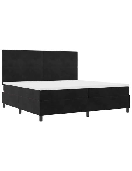 Letto a molle con materasso Nero 200 x 200 cm Tessuto