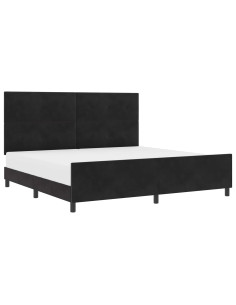 Letto a molle con testiera Nero 200 x 200 cm Velluto 2