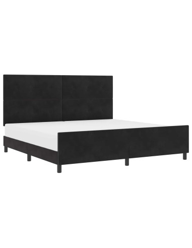 Letto a molle con testiera Nero 200 x 200 cm Velluto