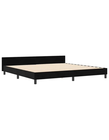 Letto a molle con testiera Nero 200 x 200 cm Velluto