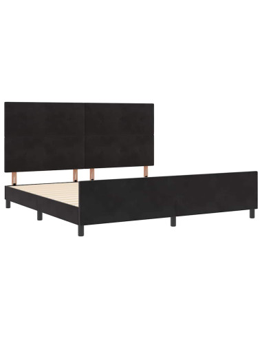 Letto a molle con testiera Nero 200 x 200 cm Velluto