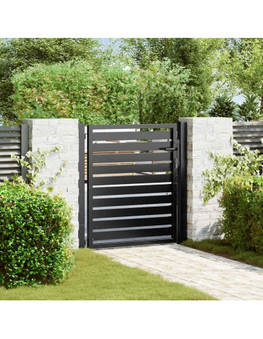 Cancello da Giardino con Serratura Nero 100x100 cm in Alluminio