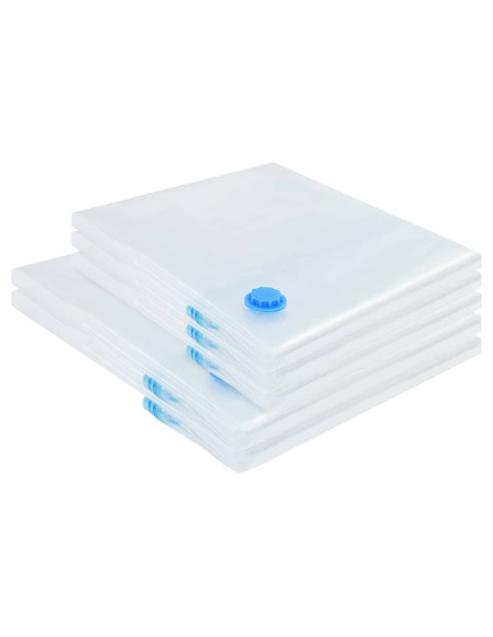 Sacchetti per Stoccaggio 5 pcs Trasparente e Blu 130 x 100 cm