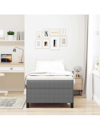 Letto a molle Grigio chiaro 90 x 200 cm Tessuto in Cords