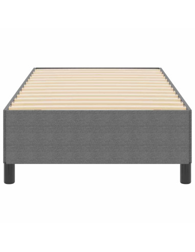 Letto a molle Grigio chiaro 90 x 200 cm Tessuto in Cords