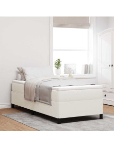 Letto a molle Crema 90 x 200 cm Tessuto in Cords