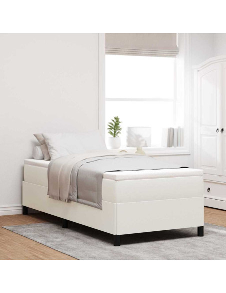 Letto a molle Crema 90 x 200 cm Tessuto in Cords