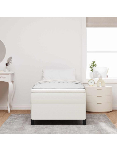 Letto a molle Crema 90 x 200 cm Tessuto in Cords