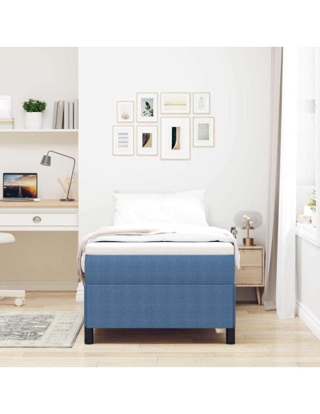 Letto a molle Blu 100 x 200 cm Tessuto in Cords