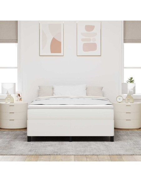 Letto a molle Crema 140 x 190 cm Tessuto in Cords