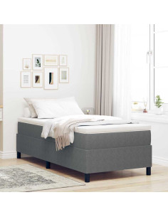 Letto a molle Grigio chiaro e bianco 90 x 200 cm