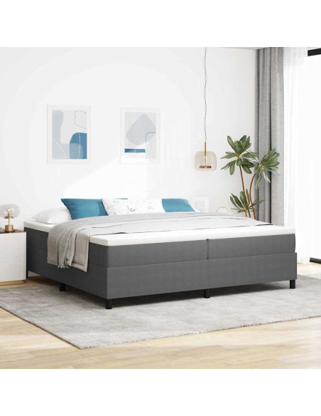 Letto a molle Grigio chiaro e bianco 200 x 200 cm