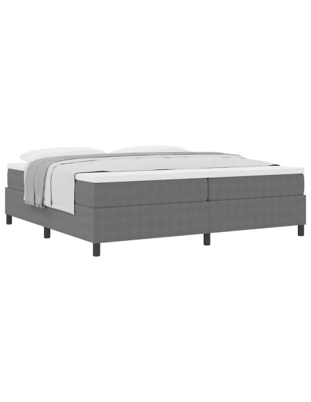 Letto a molle Grigio chiaro e bianco 200 x 200 cm