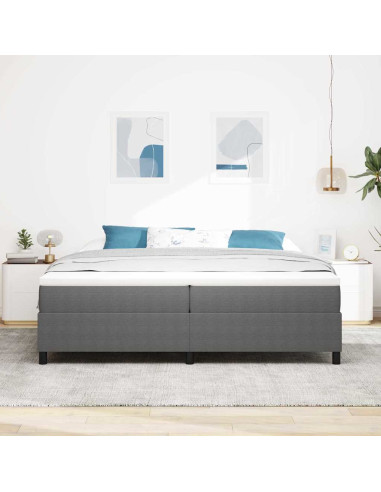 Letto a molle Grigio chiaro e bianco 200 x 200 cm