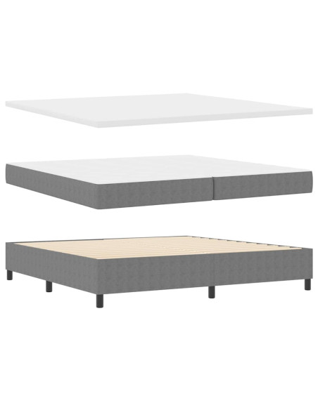 Letto a molle Grigio chiaro e bianco 200 x 200 cm