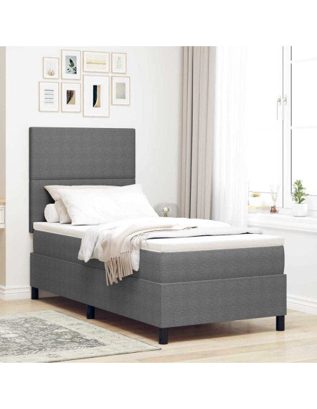 Letto a Sorgente LED Grigio chiaro e bianco 90 x 200 cm