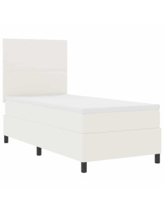 Letto a Sorgente LED con testiera Crema e Bianco 90 x 200 cm 2