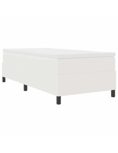 Letto a molle Crema e Bianco 90 x 200 cm Tessuto in Cords 2