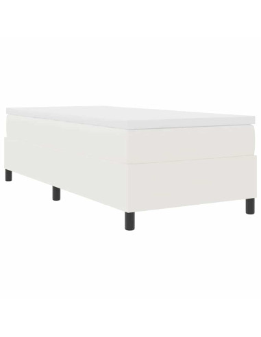 Letto a molle Crema e Bianco 90 x 200 cm Tessuto in Cords