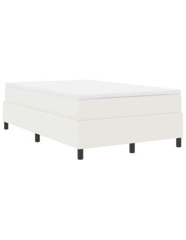 Letto a molle Crema e Bianco 120 x 200 cm Tessuto in Cords