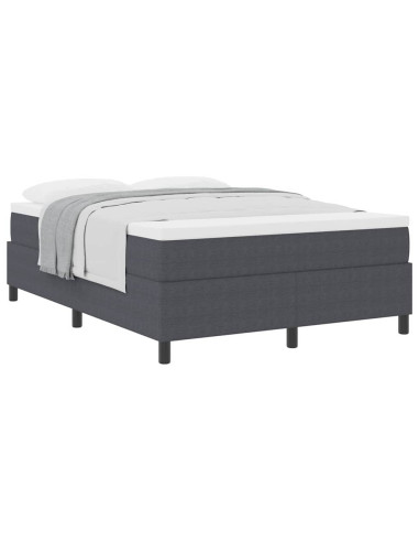 Letto a molle Grigio Scuro e Bianco 140 x 190 cm