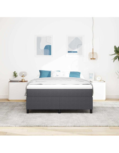 Letto a molle Grigio Scuro e Bianco 140 x 190 cm