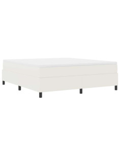 Letto a molle Crema e Bianco 180 x 200 cm Tessuto in Cords 2