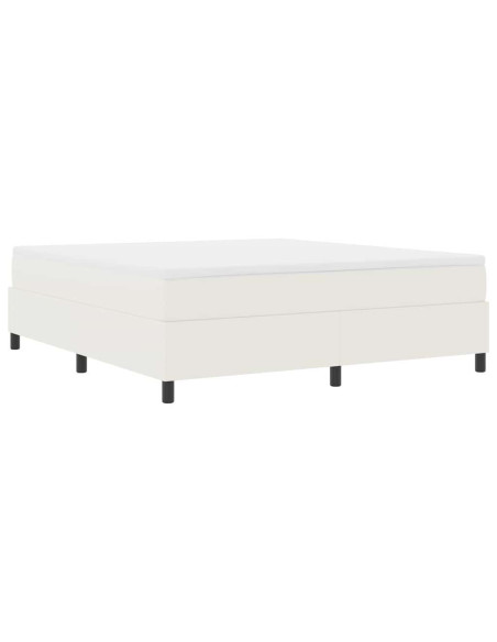 Letto a molle Crema e Bianco 180 x 200 cm Tessuto in Cords