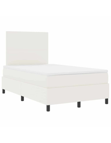 Letto a Sorgente LED con testiera Crema e Bianco 120 x 190 cm